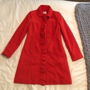 Red Winter Trench Coat